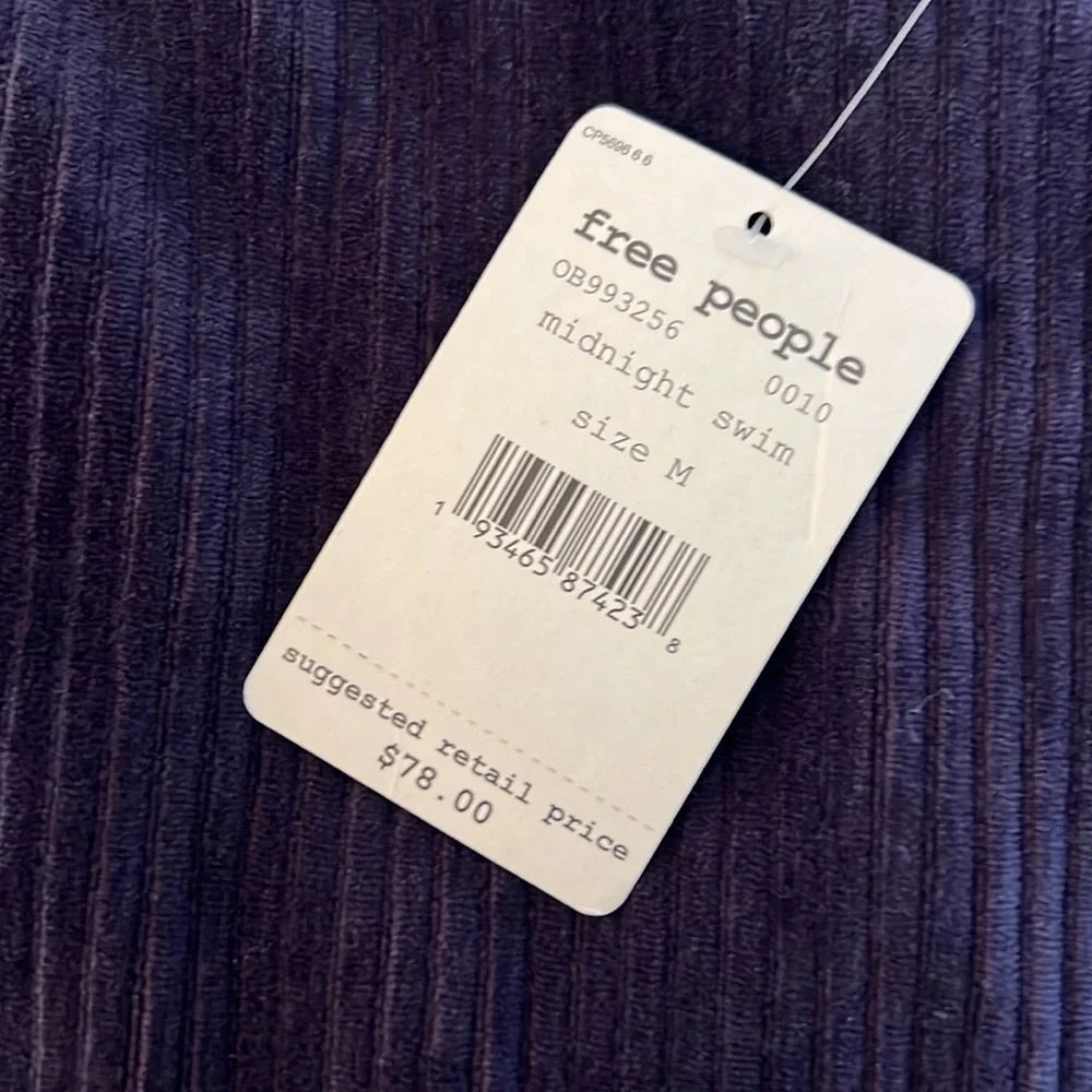 Free People Helen Rib Tube Skirt in Midnight Swim NWT - Picture 2 of 9